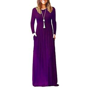 Purple long sleeve maxi maternity dress size small